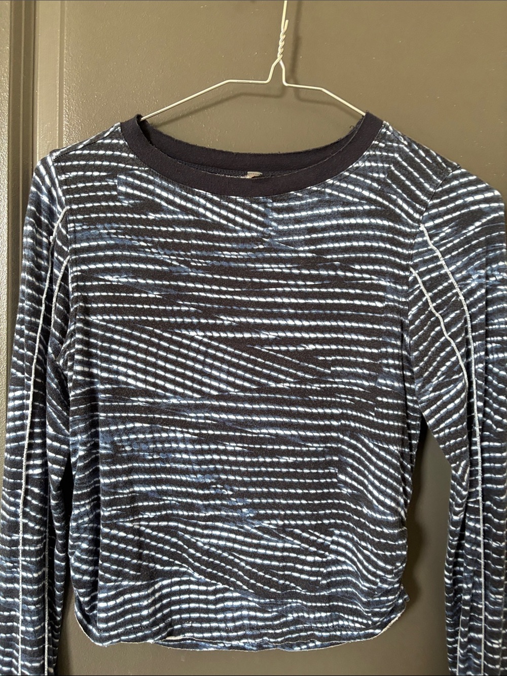 FP Movement by Free People Navy and White Striped Long-Sleeve Crop Top - Picture 4 of 6